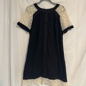 Retro Black and White Lace Mini Dress